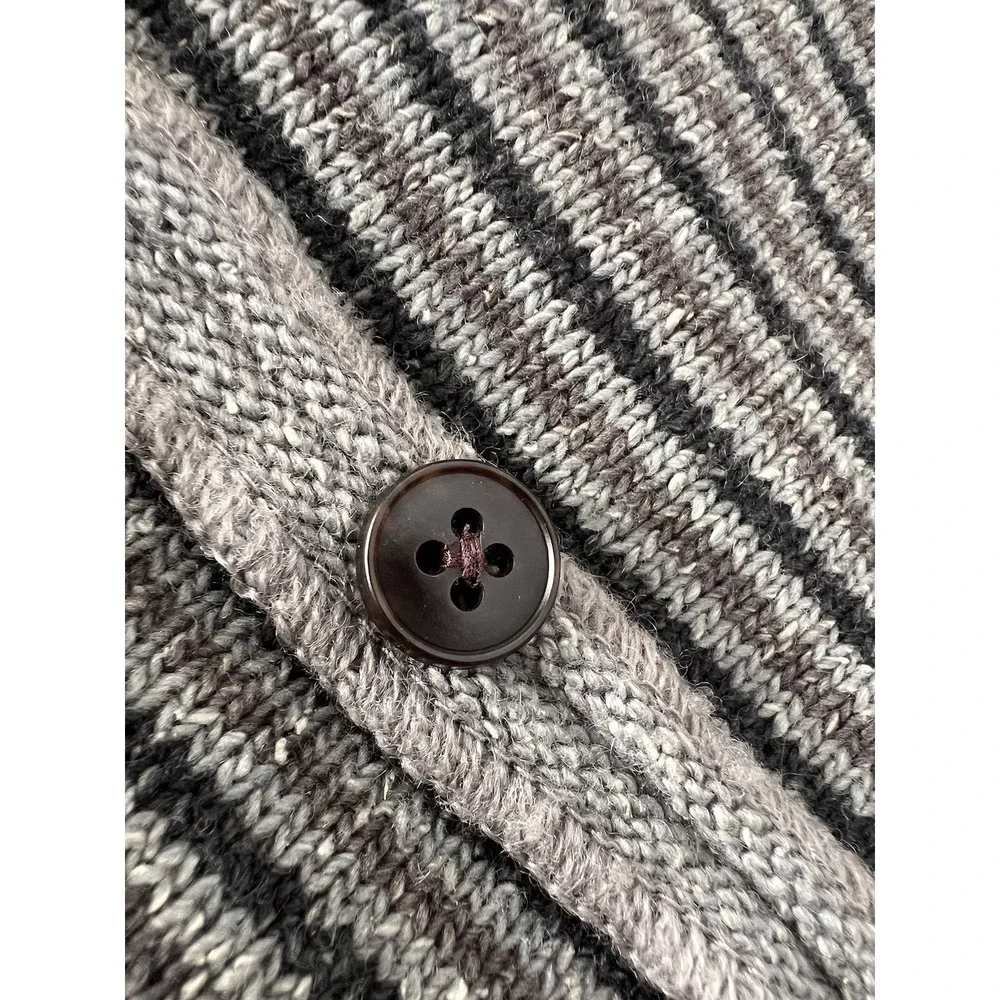 Vintage 90s Banana Republic Wool Knit Vest Men's Stripe Kurt Cobain Button Front